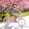Gymax 14"/16"/18" Kids Bike Bicycle w/ Height Adjustable Handlebar & Seat Removable Basket Training Wheels for 3-5/4-7/4-8 Years Old Pink/Purple - 2 of 4
