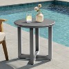 VINGLI Round Outdoor Side Table, Small Metal Outdoor Table Patio End Tables for Balcony, Porch, Garden and Poolside (Gray) - 2 of 4