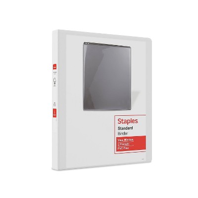 Staples Standard 1/2" 3-Ring View Binder White (26426-CC) 82618