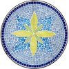 Teal Island Designs Rustic Black Round Outdoor Accent Side Table 17 1/2" Wide Blue Yellow Mosaic Tabletop for Front Porch Patio Home House - 3 of 4