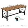 Sunnydaze European Chestnut Patio Dining Bench with Steel Frame - 17.75" H - 3 of 4
