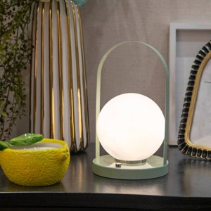 National Brand Portable and Rechargeable LED Lantern Style Touch Lamp Metal Finish - 1 of 3