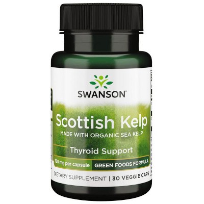 Swanson Scottish Kelp - Made with Organic Sea Kelp 750 mg 30 Veg Capsules.