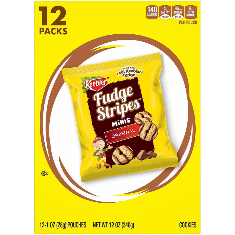 Keebler Fudge Stripes Minis Original Cookies - 12ct, 1 of 8