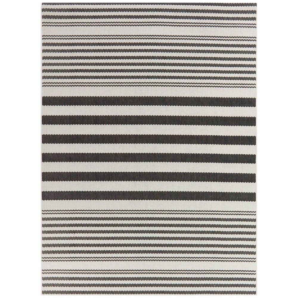 Photos - Area Rug 7'10" x 10' Marius Striped Rectangular Indoor/Outdoor Rug Black - Balta Ru