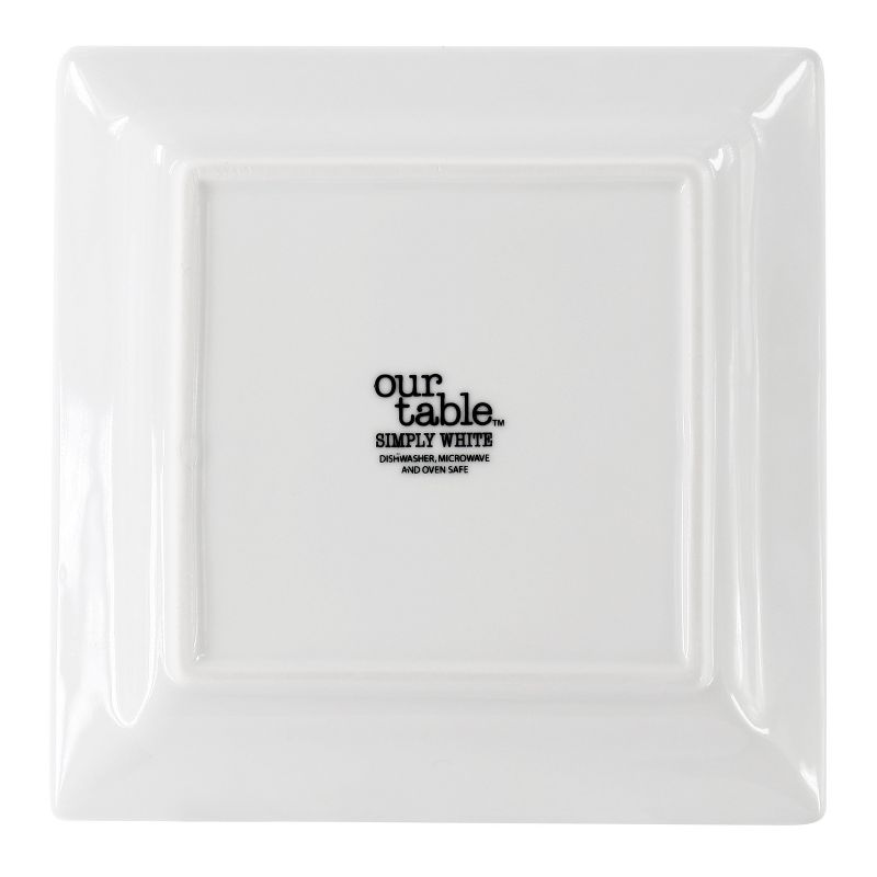 Gibson Home Our Table Simply White Fine Ceramic 6 Piece 7.25in Salad Plate Set in White, 3 of 7