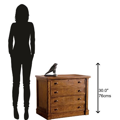 Brown Traditional 2-Drawer Lockable Mobile Lateral Filing Cabinet