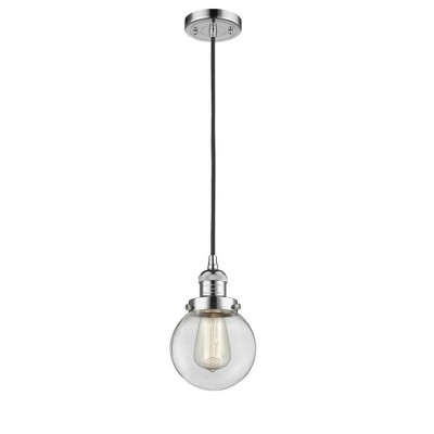 Beacon - 1 Light Cord Hung Mini Pendant In Industrial Style-9.5 Inches Tall and 6 Inches Wide