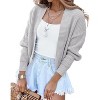 Women's Long Sleeve Open Front Knit Cropped Cardigan Sweaters Casual Drop Shoulder Short Shrugs Sweater Coats - 4 of 4
