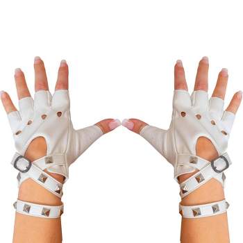 Skeleteen Girls Fingerless Costume Gloves - White