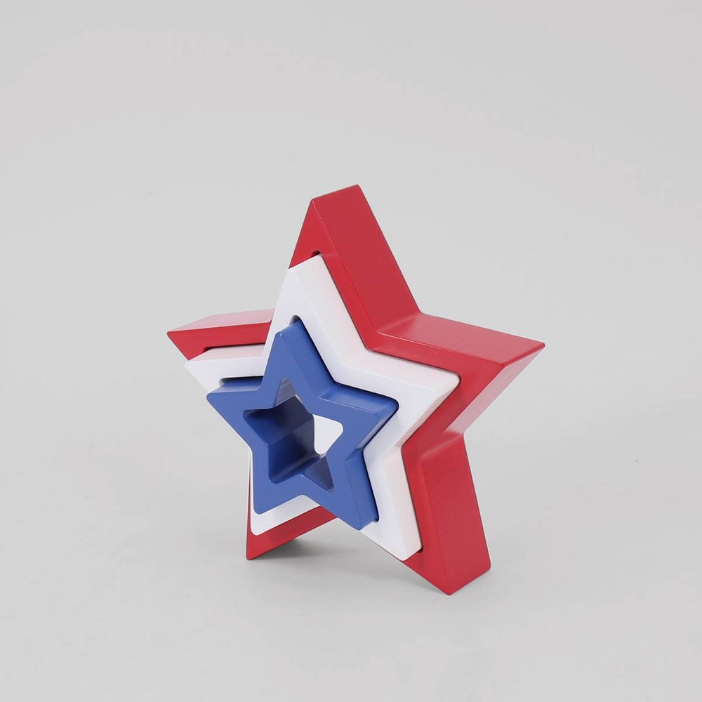 3 Star Pack Tabletop Americana Décor Red/White/Blue - Spritz