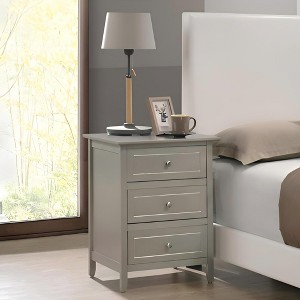 VYNXARIA Sleek Contemporary Nightstand,Perfect for Small Spaces,Silver - 1 of 4