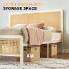 Bed Frame with LED Lights and Rattan Headboard, Modern Platform Bed, Heavy Duty Bed Frame With Metal Slat Support, No Box Spring Needed, Easy Assembly - 4 of 4