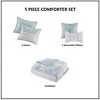 Sapphtopaz Comforter Set Farmhouse Style Seersucker Floral Print Lace Embellishment Reversible Cotton Quilt Set - 4 of 4