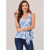 Allegra K Women's Sleeveless V Neck Tie Waist Asymmetric Hem Wrap Peplump Tops - 3 of 4