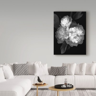 Black and White Floral Canvas Print with Frame, 24x32