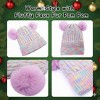 FAAYFIAN Rainbow Knit Winter Beanie Hat and Touchscreen Gloves Set for Kids 7-12 Ear Warmer - 4 of 4