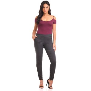 Rekucci Women’s Pull-On Skinny Work Pants – Tummy Control, Stretch Legging Fit with Zip Pockets for Office & Casual - 1 of 4