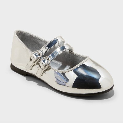 Image of Toddler Mabel Mary Jane Flats - Cat & Jack™ Silver 8T