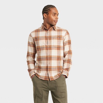 Men's Mid-Weight Flannel Long Sleeve Button-Down Shirt - Goodfellow & Co™