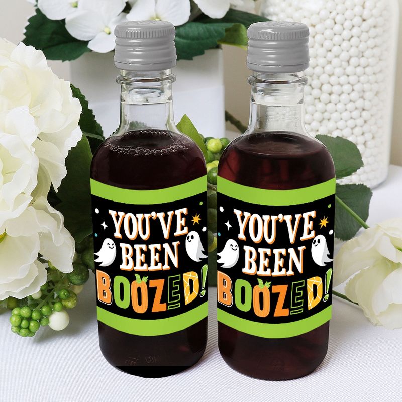 Big Dot of Happiness You've Been Boozed - Mini Wine and Champagne Bottle Label Stickers - Ghost Halloween Party Favor Gift for Women and Men - 16 Ct, 5 of 8