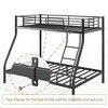 Resenkos Industrial Style Metal Full Size Bunk Bed with Safety Guardrails, Built - in Ladder for Bedroom, Black - 2 of 4
