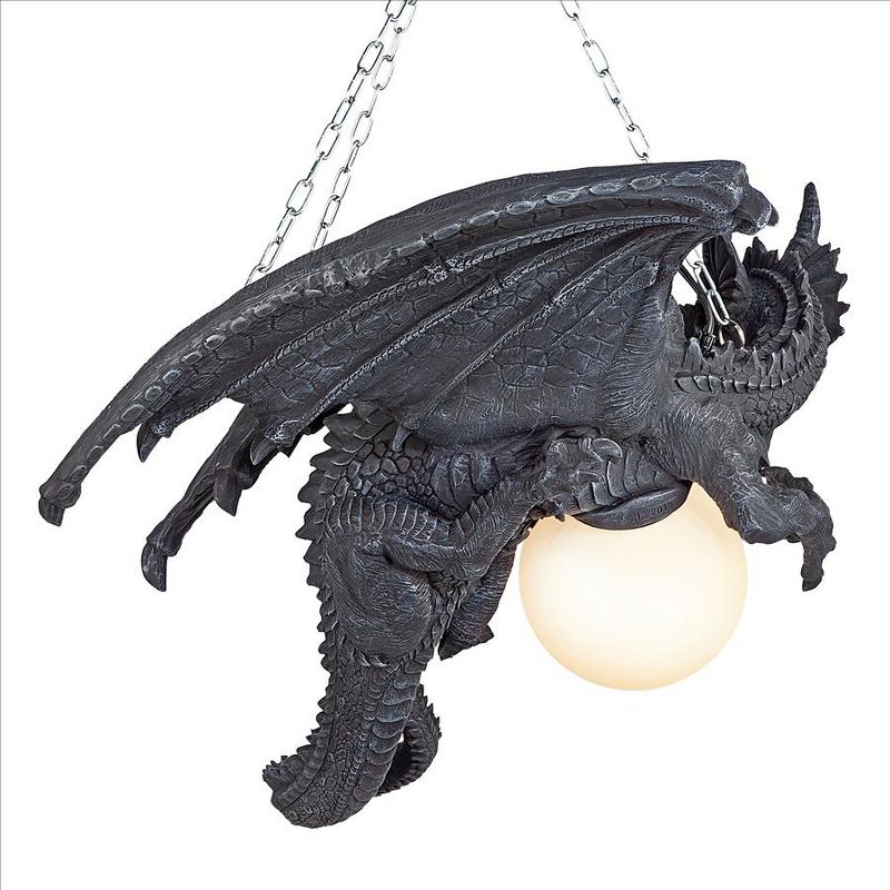 Design Toscano Nights Fury Sculptural Hanging Dragon Lamp, 5 of 8