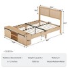 Whizmax Natural Rattan Bed Frame with Sliding Barn Door Storage Cabinets and LED Light Headboard, Boho Farmhouse Wood Platform Bed - 2 of 4