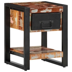 vidaXL Bedside Cabinet Multicolor Solid reclaimed wood, iron - 1 of 4