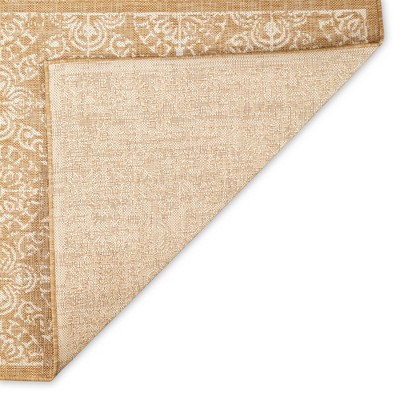 Antique Tile & Sand Handmade Synthetic Indoor/Outdoor Rug