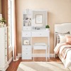 NicBex Vanity Desk with Mirror and Light Small Vanity with Sliding Mirror, Multi-Layer Storage, Compact Makeup Table with Stool for Bedroom - 2 of 4