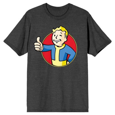 Fallout Men's Vault Boy Thumbs Up Charcoal Short-sleeve T-shirt-small ...