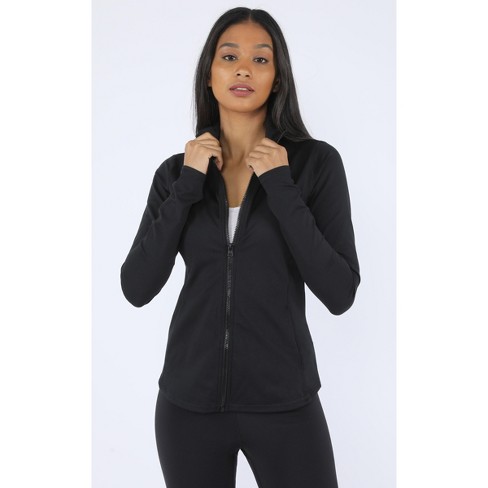 90 Degree By Reflex Womens Lightstreme Funnel Neck Bomber Jacket with  Ribbed Details and Zipper Pockets - Black - X Small