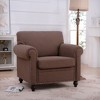 VYNXARIA The Luxurious 1-Seat Sofa Chair that Combines Elegance and Comfort, Adorned with Silver Nailhead Trim£¬Brown£¬Fabric - 2 of 4