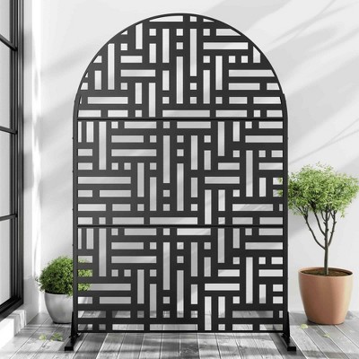 Lirago Arched Outdoor Privacy Screen Patio Decorative Screens - 72"x47",Black