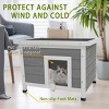 LAOTIES Wooden Outdoor Cat House,Weatherproof Feral Cat Shelter with Asphalt Roof,PVC Flap And Raised Floor for Rabbits And Small Pets - 4 of 4