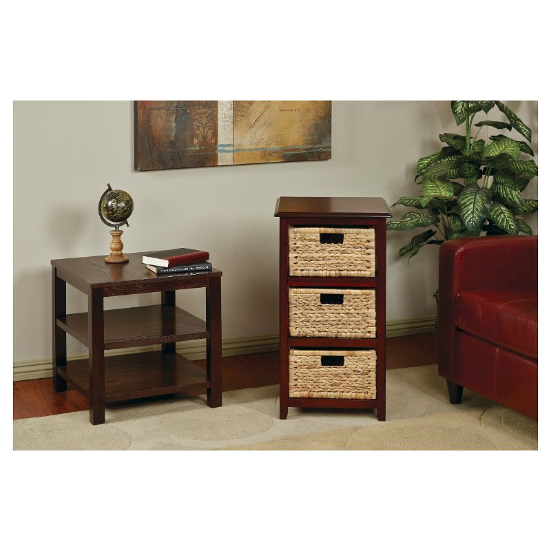 Seabrook ThreeTier Storage Unit with Espresso and Natural Baskets - OSP Home Furnishings, 6 of 8