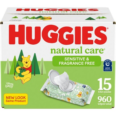 Image of Huggies Natural Care Sensitive Unscented Baby Wipes - 960ct