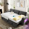 Garvee Sleeper Sofa Couch，Convertible Pull Out Sofa Bed with Storage, Charging, Led Lights, L-Shaped Sectional Sofa for Living Room - 3 of 4