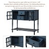 YOOCOZZ Farmhouse Sideboard Console with Wood/Glass Storage and Bottom Shelf - 3 of 4