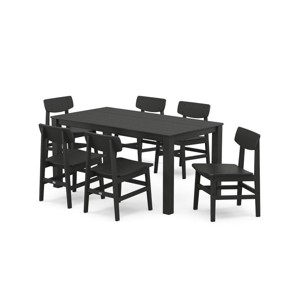 Photos - Dining Table POLYWOOD 7pc Modern Studio Urban Chairs and Parsons Table Outdoor Patio Di