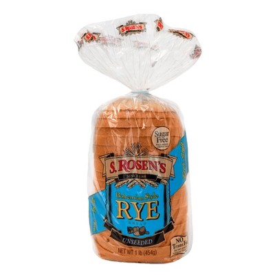 S.Rosen's Unseeded Rye Bread - 16oz