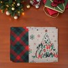 Unique Bargains Christmas Place Mats Linen Red Green Beige White 13"x17.7" 2 Pcs - 2 of 4
