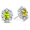 Pompeii3 3 Ct Citrine & Diamond Halo Studs 14k White Gold - 2 of 4