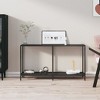 vidaXL Console Table Accent Side Table with Steel Frame Black Tempered Glass - 3 of 4