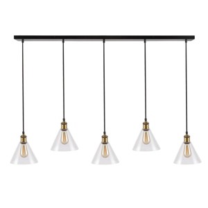 Presta 5 Light 56.5" Pendant - PND4110 - Black/Gold - Safavieh - 1 of 4