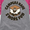 Girls' - Instant Message - Camping Is Smore Fun Shirt Tail Raglan Graphic T-shirt - 2 of 4