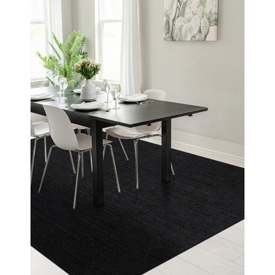 Handmade Black Braided Jute Rectangular Indoor Area Rug