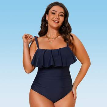 Women's Plus Size Tummy Control Ruched Boyleg One Piece Swimsuit -  Cupshe-00-Green