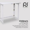 PJ Wood Children's Folding Desk with Leg Hinges and Side Stretchers for Writing, Studying, Arts and Crafts, School and Home Set Up, White - 2 of 4